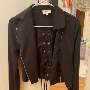 *NEVER WORN* Black blazer with corset-style lace up back.